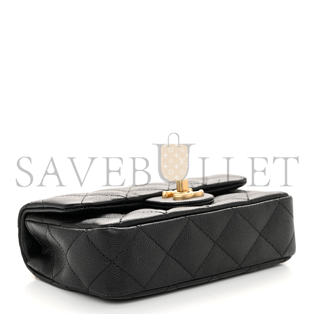 Ch*el master 23p heart adjustable chain mini flap bag in black caviar (19*13*5cm)